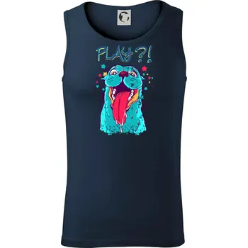 Pes - Play?! - Tílko pánské Core - M ( Námořní modrá (velmi tmavá - téměř černá) )