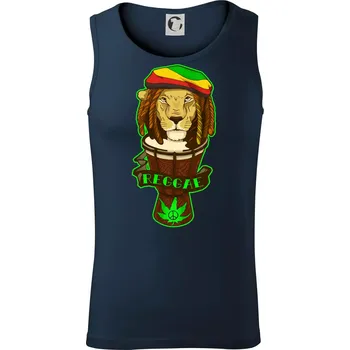 Reggae lev - Tílko pánské Core - 2XL ( Námořní modrá (velmi tmavá - téměř černá) )