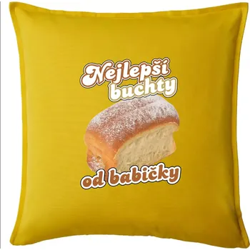 Polštář Nejlepší buchty od babičky - Polštář 50x50 - 50x50 - Pouze potah ( Žlutá )