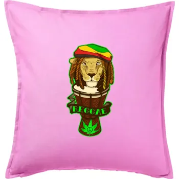 Polštář Reggae lev - Polštář 50x50 - 50x50 - Pouze potah ( Růžová )