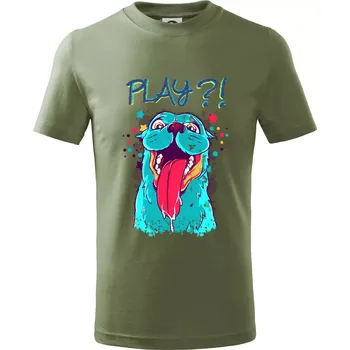 Pes - Play?! - Tričko dětské bavlněné - 122 cm/6 let ( Khaki )