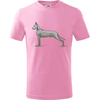 Chlapecké tričko Vintage Great dane - Tričko dětské bavlněné - 98 cm / 2 roky ( Růžová )