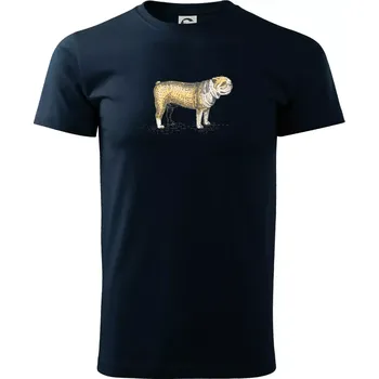 Pánské tričko Vintage bulldog - Triko extra velké (5-8XL) - 8XL ( Námořní modrá (velmi tmavá - téměř černá) )