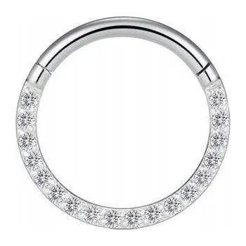 Náušnice Kroužek CLICKER s bílými zirkony - 1,2/6