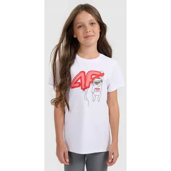 4F dětské tričko bílé bavlna velikost 152