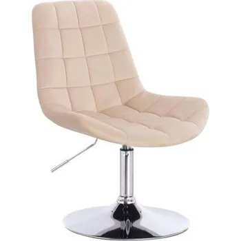 LuxuryForm DESIGN Kosmetická židle PARIS VELUR na stříbrném talíři - krémová