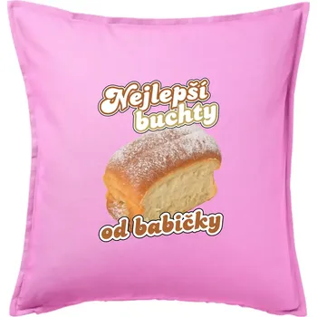 Polštář Nejlepší buchty od babičky - Polštář 50x50 - 50x50 - Pouze potah ( Růžová )