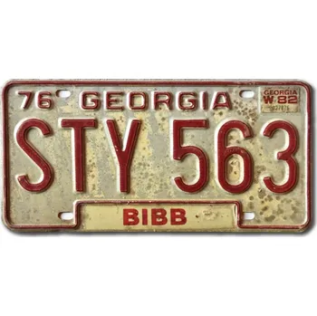 Plechová cedule Americká SPZ Georgia 1976 STY 563