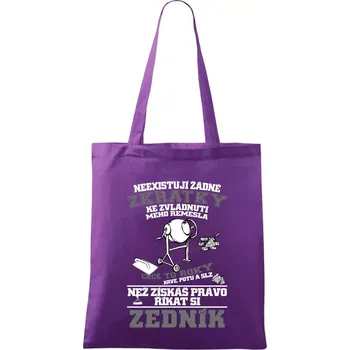 Zedník zkratky - Taška bavlněná - 42 x 38 cm ( Fialová )