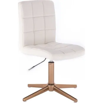 LuxuryForm DESIGN Kosmetická židle TOLEDO na zlatém kříži - bílá