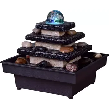 Zvlhčovač vzduchu Zen’Arôme Vodní fontána do bytu třístupňová s levitující Led koulí Zen Eka