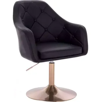 LuxuryForm DESIGN Kosmetické křeslo ANDORA na zlatém talíři - černé