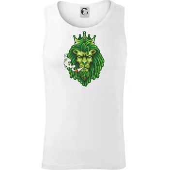 Zhulený lev zelený - Tílko pánské Core - L ( Bílá )