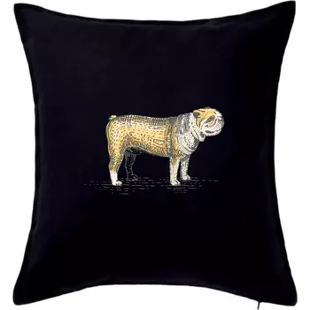 Polštář Vintage bulldog - Polštář 50x50 - 50x50 - Pouze potah ( Černá )