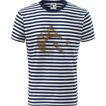 Pánské oblečení Husky - hlava z boku - Triko na vodu - L ( Prouhovaná )