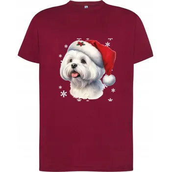 Pánské oblečení Pánské tričko Vánoční Maltézský psík v čepici Santa Clause 5XL