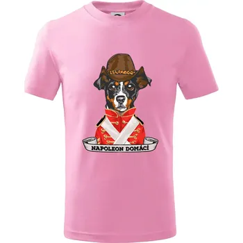 Napoleon domácí pes kříženec - Tričko dětské bavlněné - 98 cm / 2 roky ( Růžová )