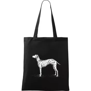 Nákupní taška Vintage Dalmatin - Taška bavlněná - 42 x 38 cm ( Černá )