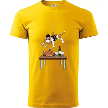 Malý zloděj - baset (Hana-creative) - Triko extra velké (5-8XL) - 8XL ( Žlutá )