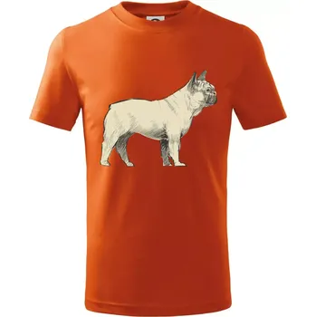 Vintage French bulldog - Tričko dětské bavlněné - 158 cm/12 let ( Oranžová )