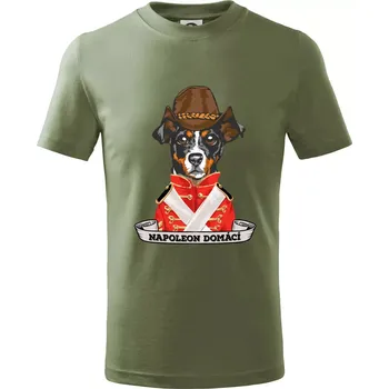 Chlapecké oblečení Napoleon domácí pes kříženec - Tričko dětské bavlněné - 98 cm / 2 roky ( Khaki )