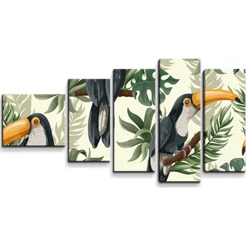 Obraz Sablio Obraz - 5-dílný Tukan - 100x60 cm