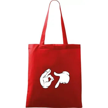 Nákupní taška 67 - ruce - Taška bavlněná - 42 x 38 cm ( Červená )