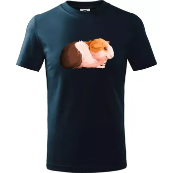 Morče - kreslené z boku - Tričko dětské bavlněné - 98 cm / 2 roky ( Námořní modrá (velmi tmavá - téměř černá) )