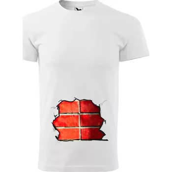 Pánské tričko Sablio Tričko s potiskem Brick core - bílé 5XL