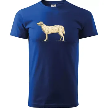 Pánské tričko Vintage Labrador - Triko extra velké (5-8XL) - 8XL ( Královská modrá )