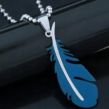 Náhrdelník Náhrdelník Simple Feather - Modrá KP-34157