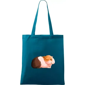 Morče - kreslené z boku - Taška bavlněná - 42 x 38 cm ( Petrolejová )