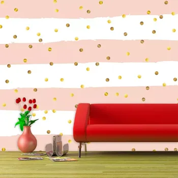 Tapeta Sablio Tapeta Pruhy a zlaté tečky - 125x75 cm