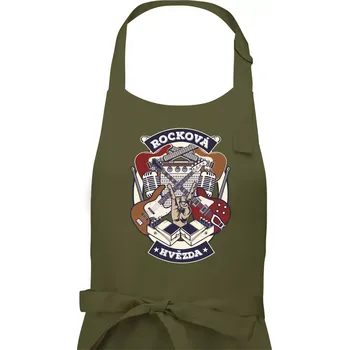 Kuchyňská zástěra Rocková hvězda - Dámská zástěra na vaření - Univerzální velikost ( Khaki )