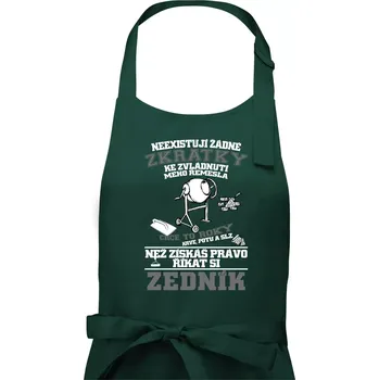 Kuchyňská zástěra Zedník zkratky - Pánská zástěra na vaření - Univerzální velikost ( Lahvově zelená )