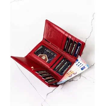 Peněženka Červená střední dámská kožená peněženka Y189 [DH] PTN 42108-SH Velikost: ONE SIZE