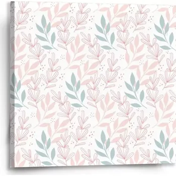 Obraz Sablio Obraz Růžové a modré lístky - 50x50 cm