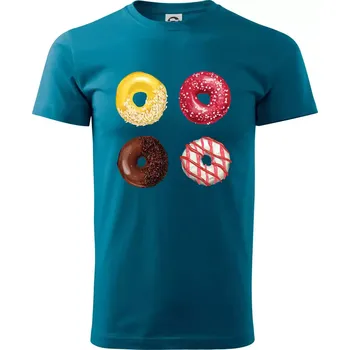 Pánská móda 4 donuty - Klasické pánské triko vyšší gramáže - M ( Petrolejová )
