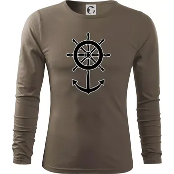Pánské oblečení Kormidlo úsměv - Triko s dlouhým rukávem FIT-T long sleeve - M ( Army )