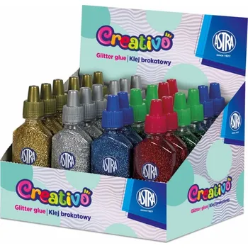 Kancelářské lepidlo Astra CREATIVO Glitrové lepidlo se třpytkami 35ml, mix barev, 332114003