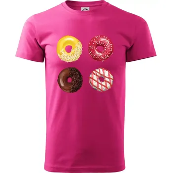 Pánská móda 4 donuty - Klasické pánské triko vyšší gramáže - L ( Purpurová )
