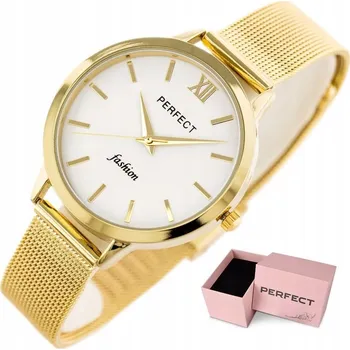 Hodinky Dámské hodinky Perfect LORI + KRABIČKA, zlatý náramek typu mesh