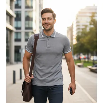 Pánská košile MALFINI Polokošile URBAN MAN 200g, různé barvy VELIKOST XL tmavě šedý melír