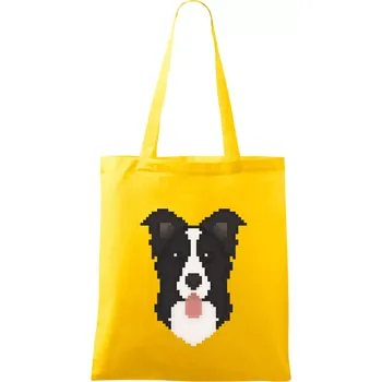 Border kolie Pixel - Taška bavlněná - 42 x 38 cm ( Žlutá )