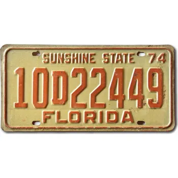 Plechová cedule Americká SPZ Florida 1974 Sunshine State 10D22449