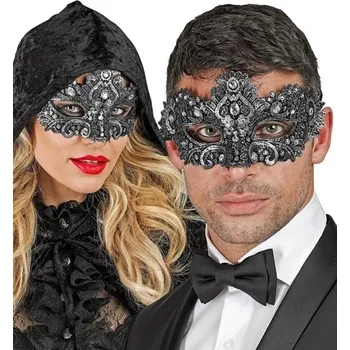 Benátská maska na oči Widmann, stříbrný plast