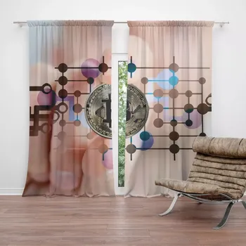 Závěs Sablio Závěs Bitcoin: 2ks 140x250cm