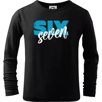 Chlapecké tričko Six seven - písmo - Triko dětské Long Sleeve - 122 cm/6 let ( Černá )