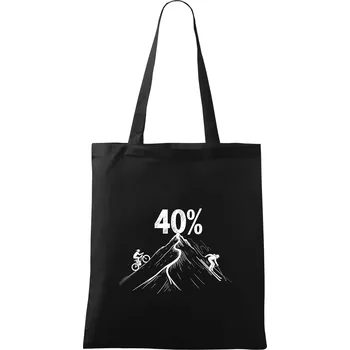 Nákupní taška Narozeniny cyklista a lyžař 40 - Taška bavlněná - 42 x 38 cm ( Černá )