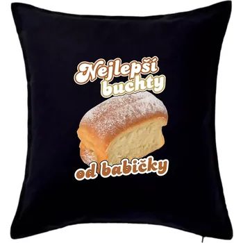Polštář Nejlepší buchty od babičky - Polštář 50x50 - 50x50 - Včetně výplně ( Černá )